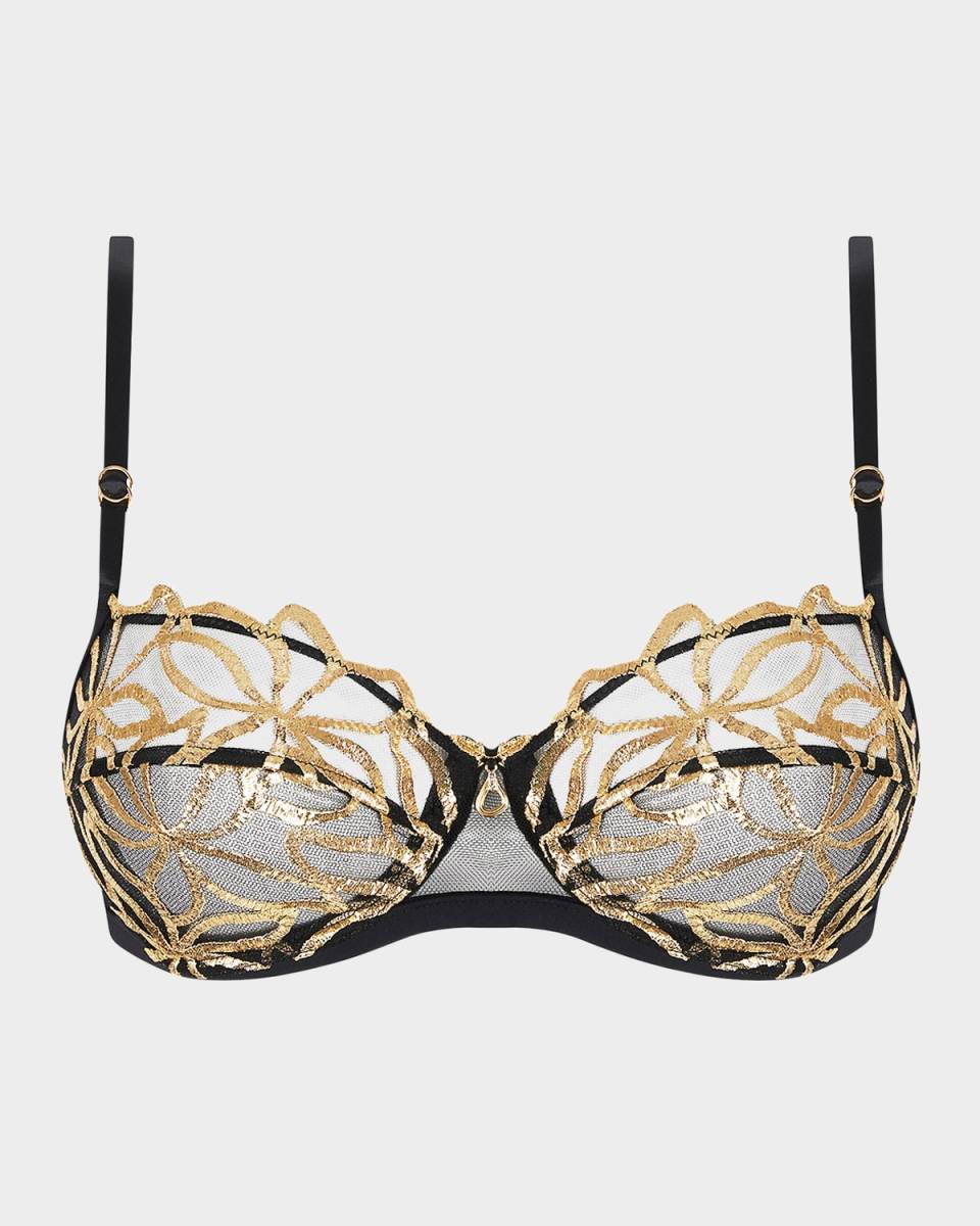 Eclats D'Or Metallic Embroidered Demi Bra